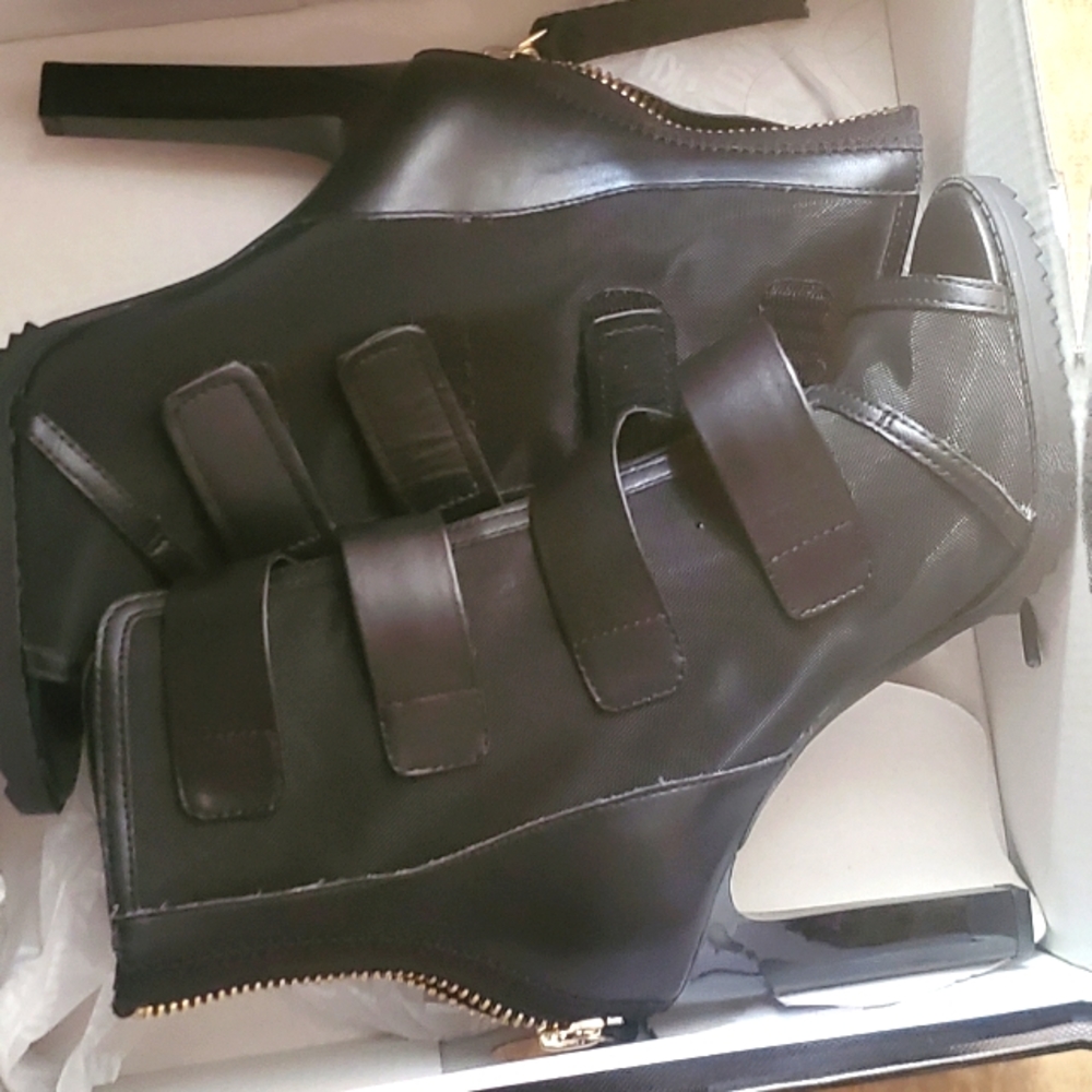 DKNY Black Mesh Booties